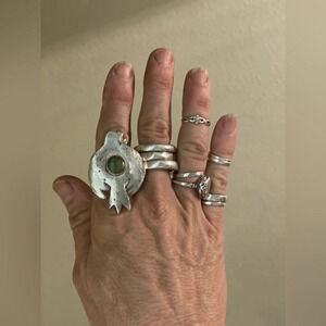 Sterling silver and turquoise eagle ring